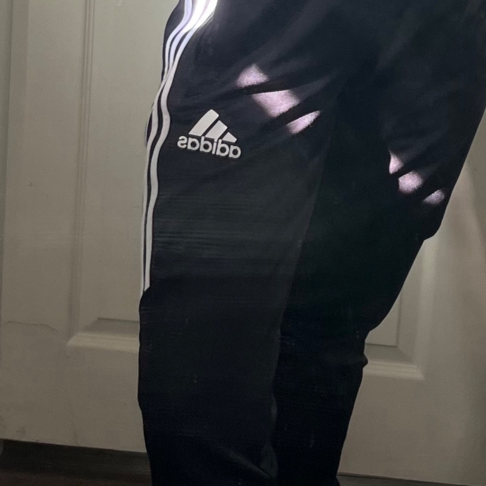 Adidas Black Joggers with White Stripes - Picture 6 of 6